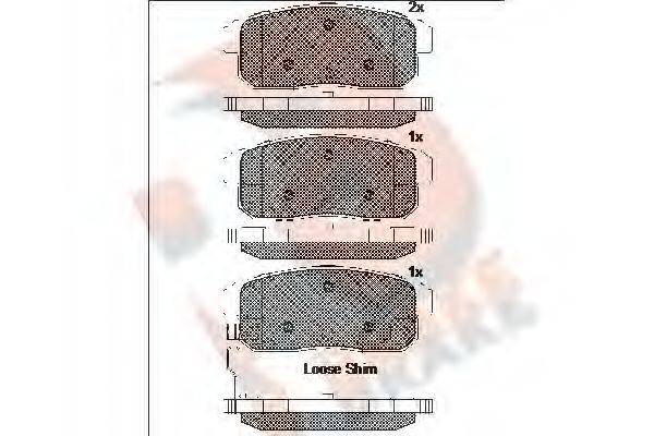 R BRAKE RB1667 Комплект гальмівних колодок, дискове гальмо