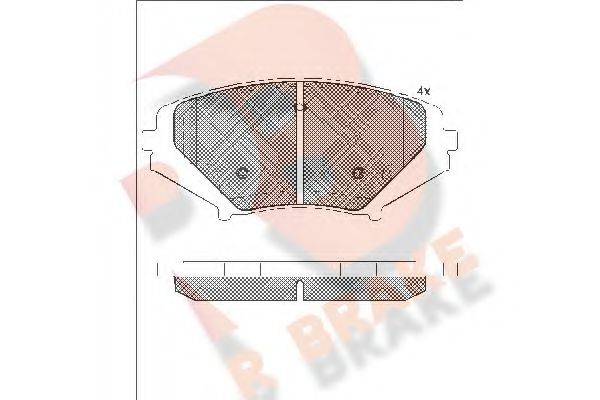 R BRAKE RB1670 Комплект гальмівних колодок, дискове гальмо