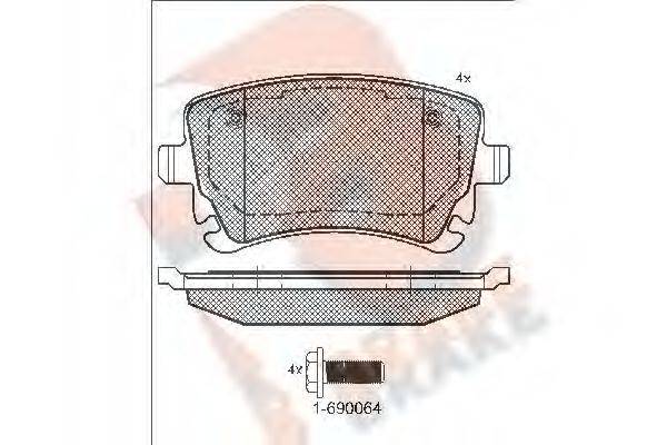 R BRAKE RB1674204 Комплект гальмівних колодок, дискове гальмо