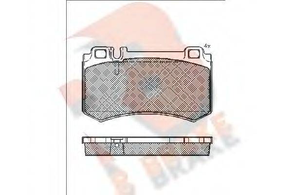 R BRAKE RB1680 Комплект гальмівних колодок, дискове гальмо