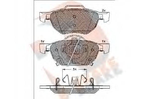 R BRAKE RB1695 Комплект гальмівних колодок, дискове гальмо