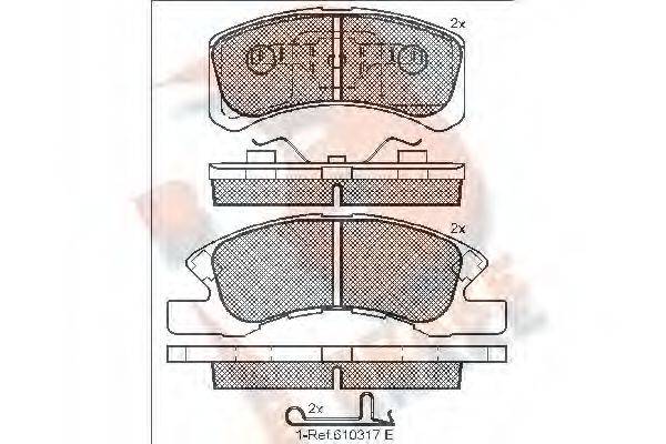 R BRAKE RB1701 Комплект гальмівних колодок, дискове гальмо