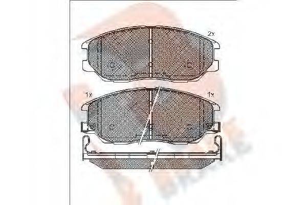 R BRAKE RB1714 Комплект гальмівних колодок, дискове гальмо