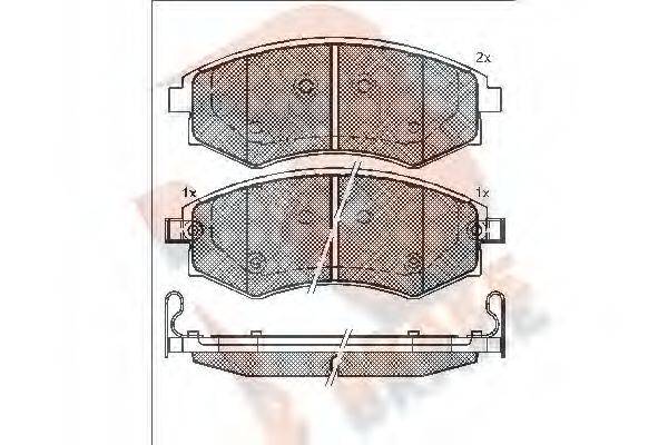 R BRAKE RB1716 Комплект гальмівних колодок, дискове гальмо