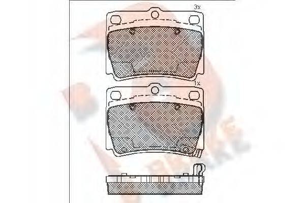 R BRAKE RB1719 Комплект гальмівних колодок, дискове гальмо