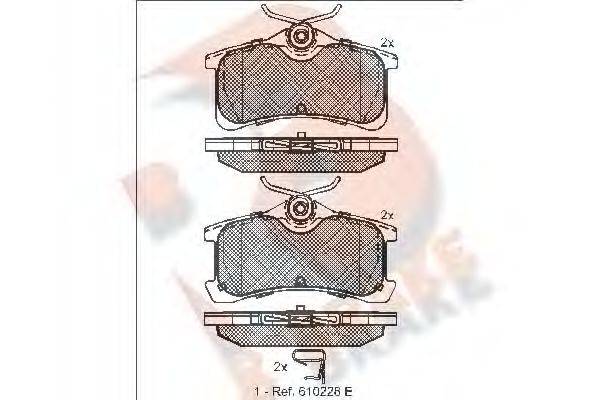 R BRAKE RB1728 Комплект гальмівних колодок, дискове гальмо