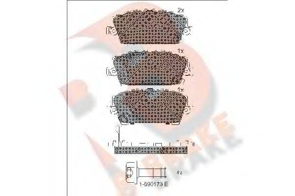 R BRAKE RB1773 Комплект гальмівних колодок, дискове гальмо