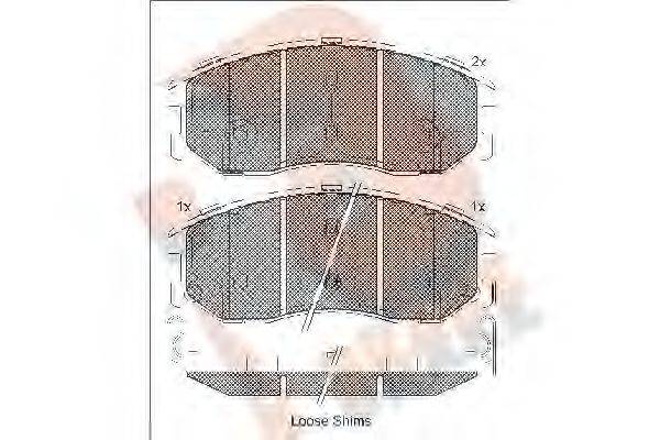 R BRAKE RB1798 Комплект гальмівних колодок, дискове гальмо