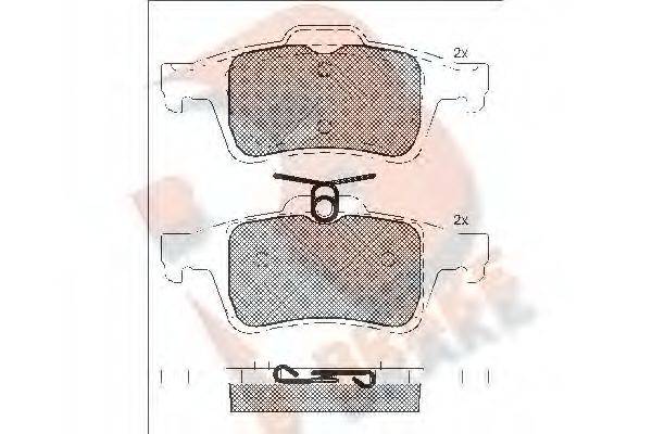 R BRAKE RB1825 Комплект гальмівних колодок, дискове гальмо