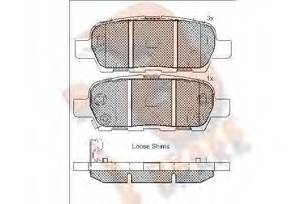 R BRAKE RB1838 Комплект гальмівних колодок, дискове гальмо