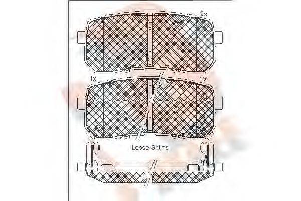 R BRAKE RB1839 Комплект гальмівних колодок, дискове гальмо