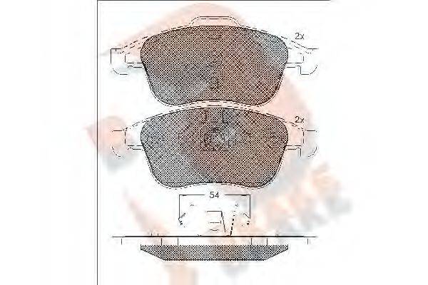 R BRAKE RB1856 Комплект гальмівних колодок, дискове гальмо