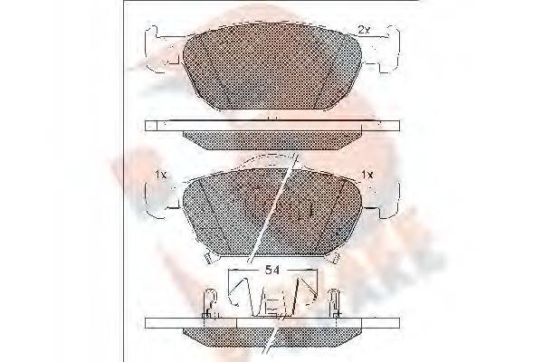 R BRAKE RB1893 Комплект гальмівних колодок, дискове гальмо