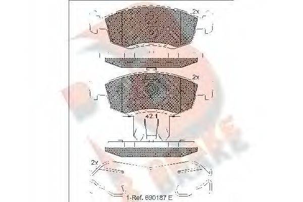 R BRAKE RB1924 Комплект гальмівних колодок, дискове гальмо