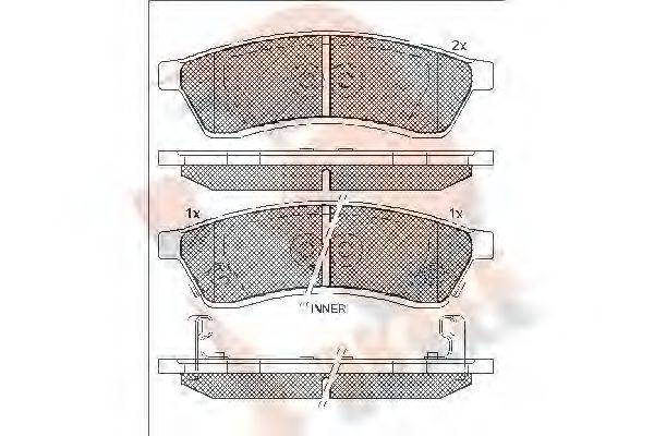 R BRAKE RB1930 Комплект гальмівних колодок, дискове гальмо