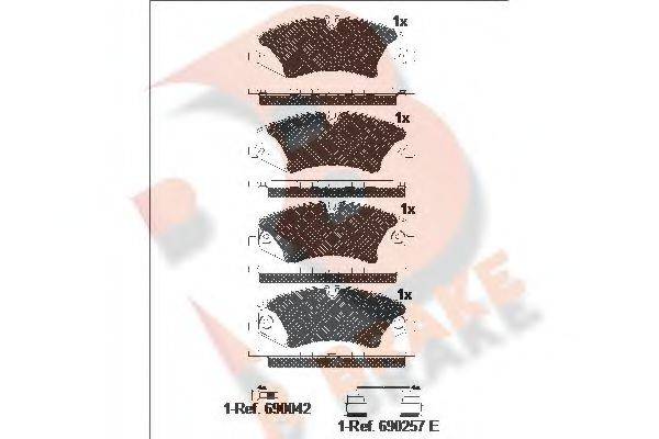 R BRAKE RB1957203 Комплект гальмівних колодок, дискове гальмо