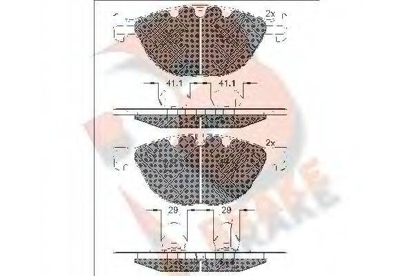 R BRAKE RB1972 Комплект гальмівних колодок, дискове гальмо