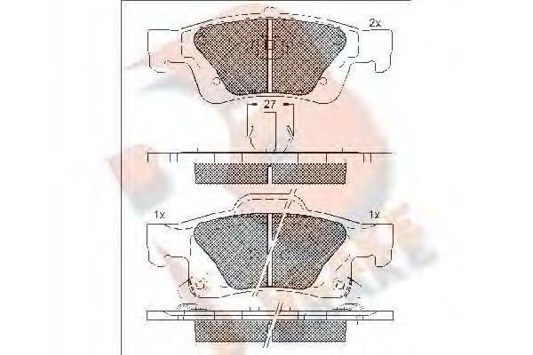 R BRAKE RB1989 Комплект гальмівних колодок, дискове гальмо