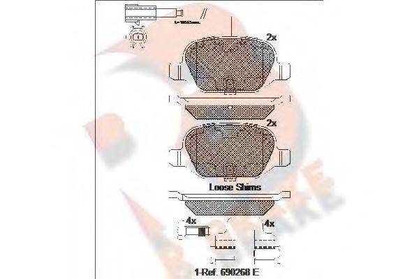 R BRAKE RB2037 Комплект гальмівних колодок, дискове гальмо