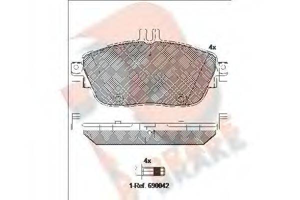 R BRAKE RB2061 Комплект гальмівних колодок, дискове гальмо