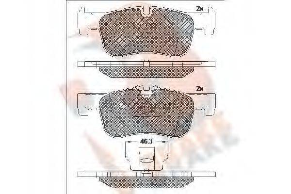 R BRAKE RB2063 Комплект гальмівних колодок, дискове гальмо