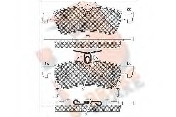 R BRAKE RB2101 Комплект гальмівних колодок, дискове гальмо