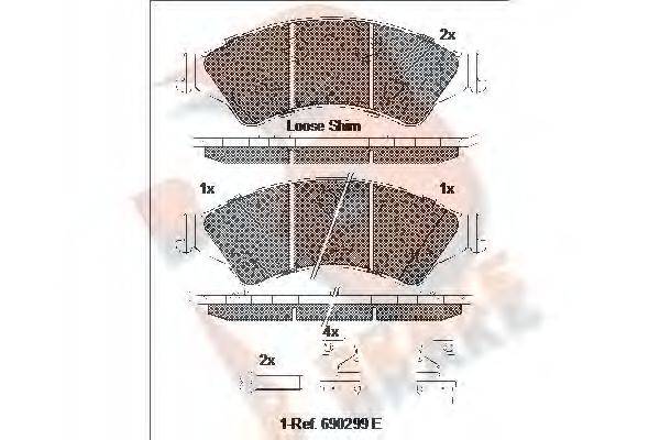 R BRAKE RB2109 Комплект гальмівних колодок, дискове гальмо