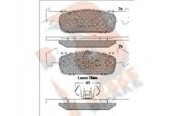 R BRAKE RB2115202 Комплект гальмівних колодок, дискове гальмо