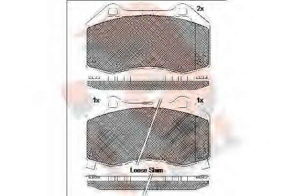 R BRAKE RB2132200 Комплект гальмівних колодок, дискове гальмо