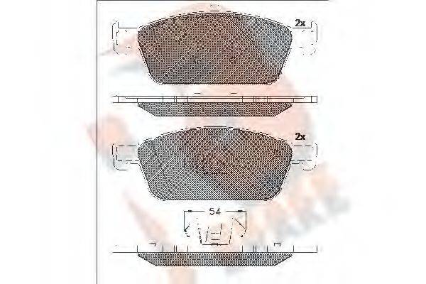 R BRAKE RB2134 Комплект гальмівних колодок, дискове гальмо