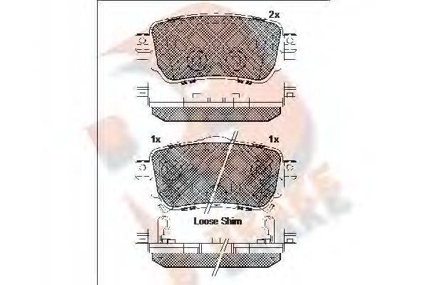 R BRAKE RB2188 Комплект гальмівних колодок, дискове гальмо