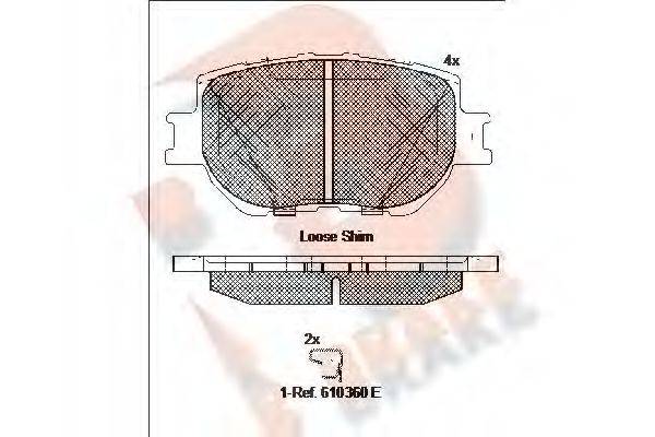 R BRAKE RB2200 Комплект гальмівних колодок, дискове гальмо