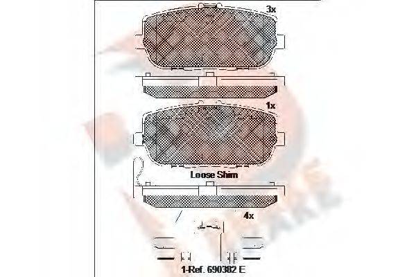 R BRAKE RB2229 Комплект гальмівних колодок, дискове гальмо