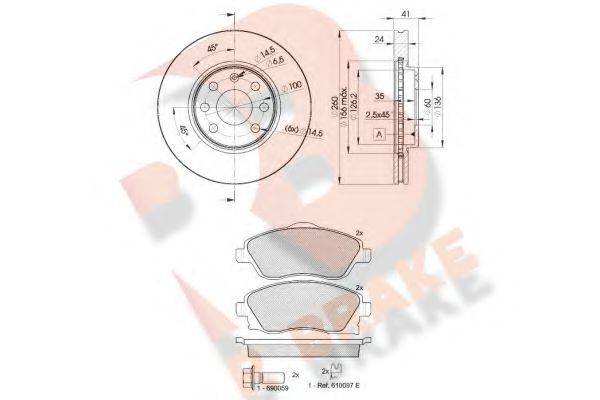 R BRAKE 3R15269000 Комплект гальм, дисковий гальмівний механізм