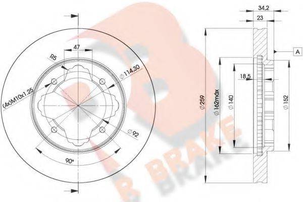 R BRAKE 78RBD20836 гальмівний диск