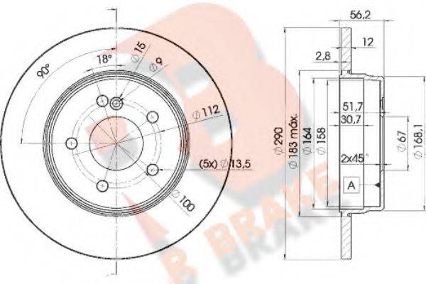 R BRAKE 78RBD21213 гальмівний диск