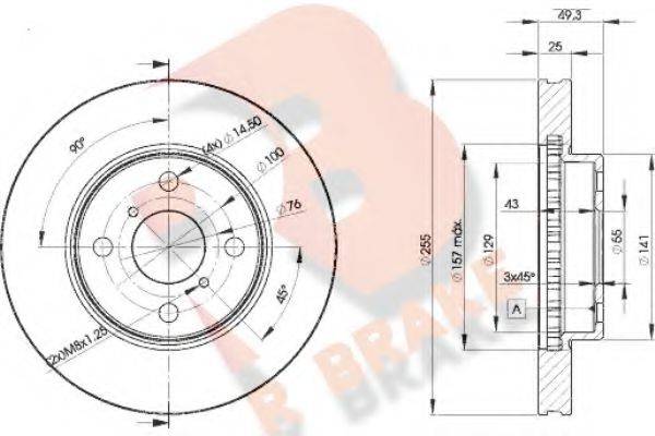 R BRAKE 78RBD22100 гальмівний диск