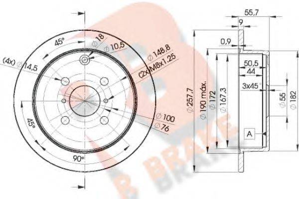 R BRAKE 78RBD22251 гальмівний диск