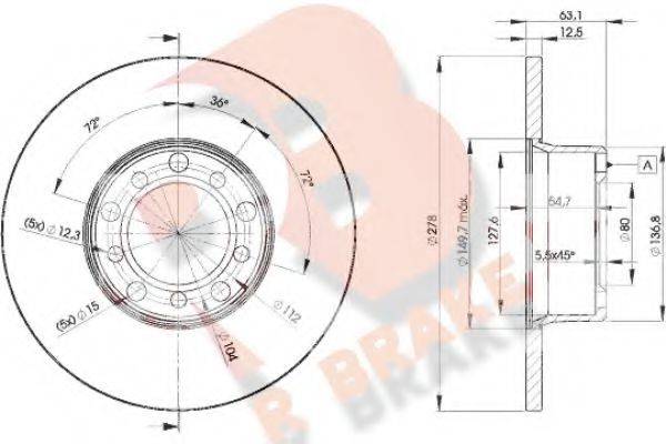 R BRAKE 78RBD22780 гальмівний диск