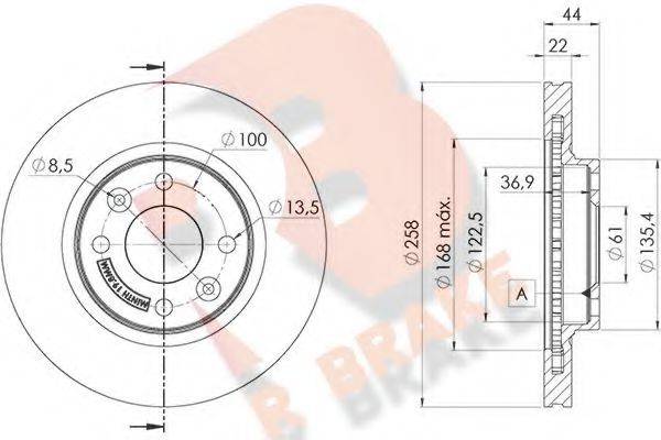 R BRAKE 78RBD13108 гальмівний диск