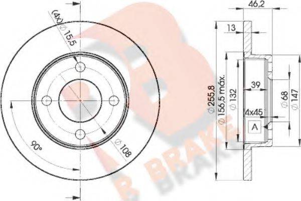 R BRAKE 78RBD23632 гальмівний диск