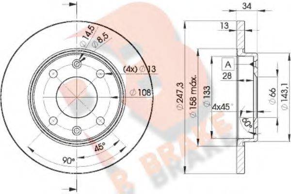 R BRAKE 78RBD24298 гальмівний диск