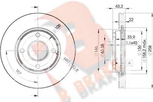 R BRAKE 78RBD25344 гальмівний диск