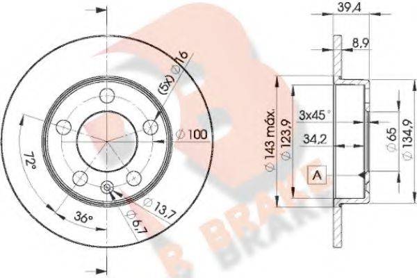 R BRAKE 78RBD25601 гальмівний диск