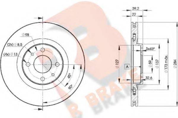 R BRAKE 78RBD27947 гальмівний диск