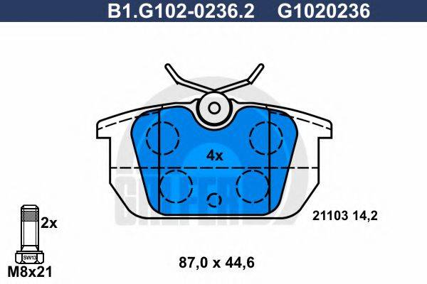 GALFER B1G10202362 Комплект гальмівних колодок, дискове гальмо