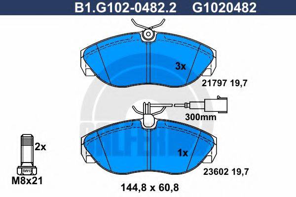 GALFER B1G10204822 Комплект гальмівних колодок, дискове гальмо