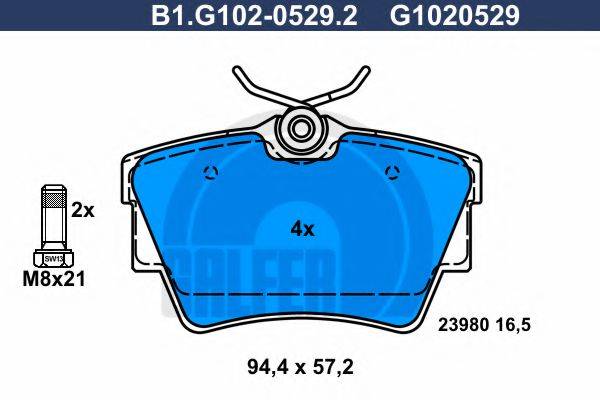 GALFER B1G10205292 Комплект гальмівних колодок, дискове гальмо