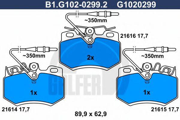 GALFER B1G10202992 Комплект гальмівних колодок, дискове гальмо