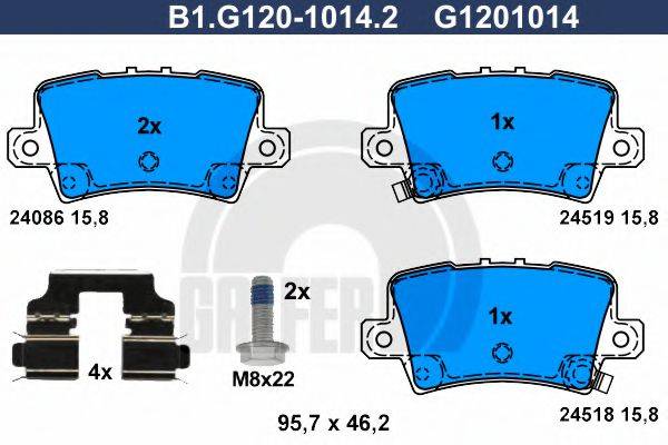 GALFER B1G12010142 Комплект гальмівних колодок, дискове гальмо